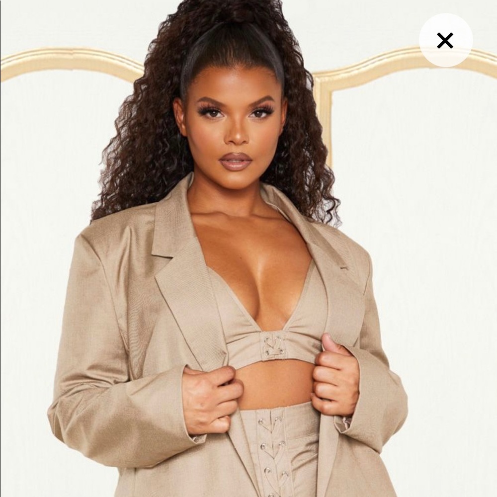 Oversized Blazer High Waisted Wide Leg Pant Suit